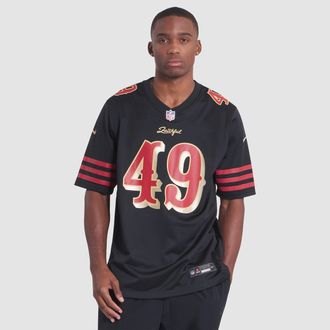Nike The Faithful San Francisco 49ers Rivalries Collection Mens Nike Mens NFL Game Jersey in Black | 67NM0G5Z9B-CU8