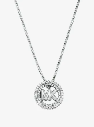 Michael Kors Pav&eacute; and Logo Charm Two-Tone Necklace