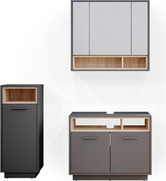 Vicco Conjunto De Muebles De Ba&ntilde;o Beatrice, Antracita, 3 Partes