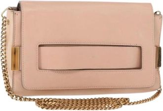 Chlo&eacute; Pre-owned Elle Chain Clutch - Dames - Vintage Schoudertas - Roze - ONE Size - Leer - Vintage