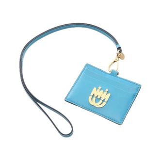 Miu Miu Pre-owned Bags, female, Blue, Size: ONE SIZE Pre-owned Light Calf Leather Card Case