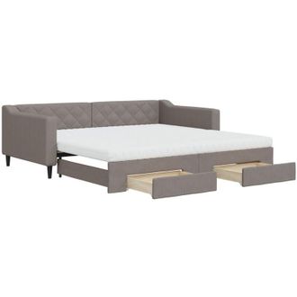 vidaXL Vidaxl - Sof&aacute; Cama Nido Con Cajones Tela Gris Taupe 100x200 Cm