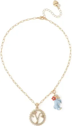Betsey Johnson Gemini Charm Pendant Necklace in Light Blue-Aries at Nordstrom