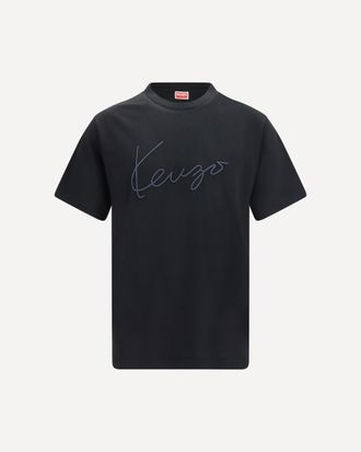 Kenzo Embroidered signature cotton T-shirt Male L