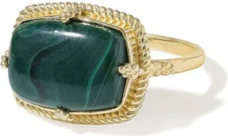 Tiramisu Plated 5.65 Ct. Tw. Malachite Solitaire Ring