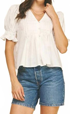 Pinch Design Jasmine Pintuck Blouse In White