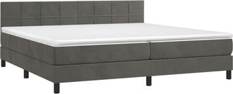 vidaXL Cama Box Spring Con Colch&oacute;n Terciopelo Gris Oscuro 200x200 Cm Vidaxl