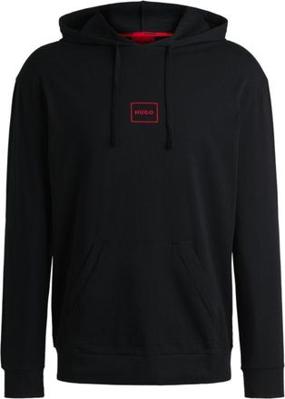 HUGO BOSS Stretch-cotton hoodie with logo print