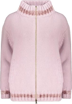 Herno Wollen vest met rits en zakken - Dames - Vesten - Roze - 2XS - Wol - Truien & Vesten