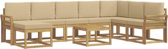 vidaXL Conjunto De Sof&aacute;s De Exterior 9 Uds. Y Beige Vidaxl