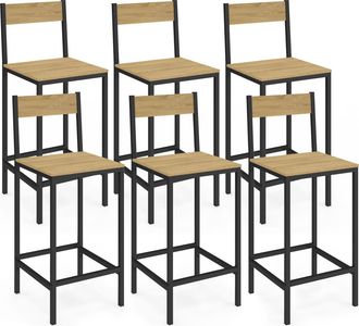 IDMarket Set Di 6 Sgabelli Da Bar Detroit Con Schienale Sedia Da Cucina Di Design Industriale