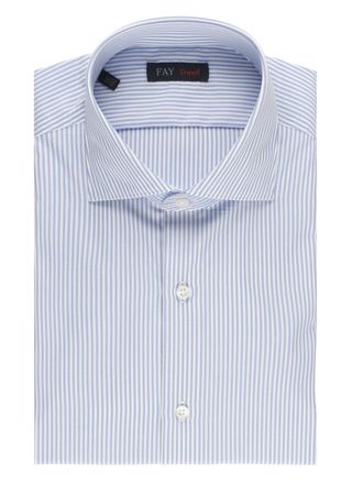 Fay Blue Striped Cotton Casual Shirt