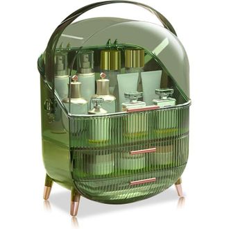 OEM Organizador De Botellas Altas De Gran Capacidad, Resistente Al Polvo, Serie Retro, Cajones De Escritorio Para Maquillaje, Caja De Pl&aacute;stico Para Guarda