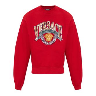 Versace Sweatshirts, male, Red, Size: M Sweatshirt with shimmering sequins