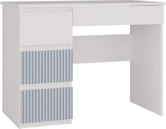 Topeshop Meso - Escritorio/dormitorio Infantil De Estilo Moderno - 98x51x76 Cm - 4 Cajones A La Izquierda - Blanco Y Azul