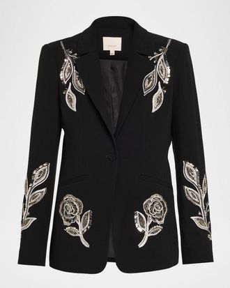 Cinq à Sept Karlie Beaded Paisley Blazer