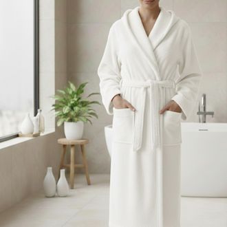 Dmora Albornoz Satiza, 100% Algod&oacute;n Con Capucha, Talla Xl, Blanco