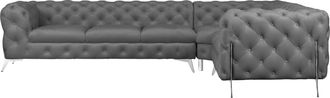 HOME AFFAIRE Chesterfield-Sofa »Amaury L-Form« grosses Ecksofa, Chesterfield-Optik, Breite 323 cm, Fussfarbe wählbar