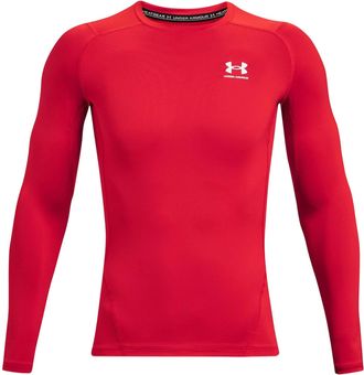 Under Armour Heren HeatGear Base Layer Top met lange mouwen (Rood)