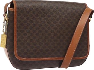 Celine Macadam Brown Canvas Shoulder Bag (Pre-Owned)