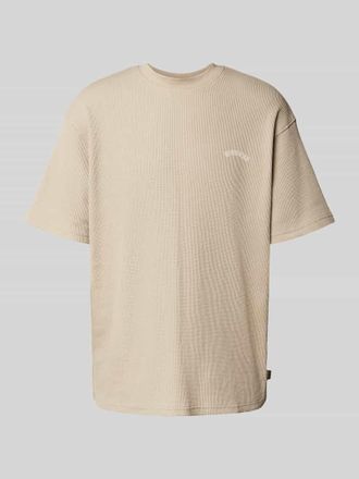 Woodbird T-Shirt mit Strukturmuster Modell Baine in Taupe, Gr&ouml;&szlig;e L