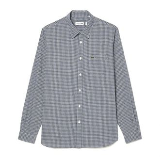 Lacoste Casual Shirts, male, Blue, Size: 2XL Camicia in flanella di cotone