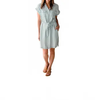 Thread & Supply Oaklee Mini Dress In Denim Blue Stripe
