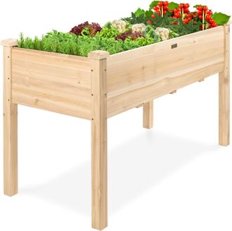 Best Choice Products Best Choice Product 48x24x30in Raised Garden Bed, Elevated Wooden Planter for Yard w/ Foot Caps, Bed Liner