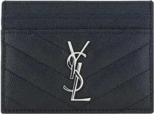 Saint Laurent Cassandre Matelass&eacute; Kaarthouder - Dames - Portefeuilles - Zwart - ONE Size - Leer - Accessoires