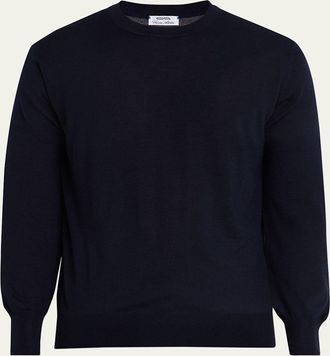 Cesare Attolini Mens Solid Cashmere Crewneck Sweater