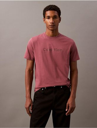 Calvin Klein Jeans Calvin Klein Mens Tonal Logo Graphic Classic Crewneck T-Shirt - Brown - XS
