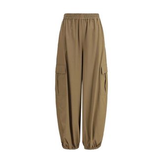 Max Mara Broeken, Dames, Beige, S, Katoen, Glauco Pants