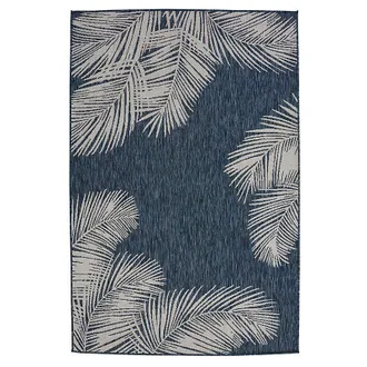 Ballard Designs Biscayne Indoor/Outdoor Rug - Navy/Ivory, 111 x 76 Runner - Ballard Designs