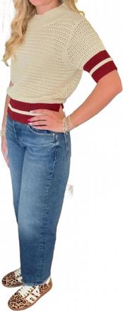 Kut from the Kloth Womens Zyla Ringer Sleeve Sweater In Beige