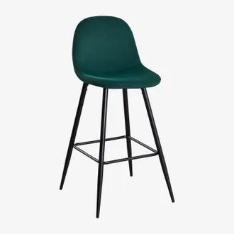 Sklum Sgabello Alto Glamm In Velluto Sklum Verde Jungle Nero