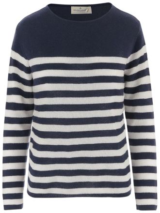 Bruno Manetti Navy Striped Cashmere Sweater