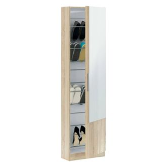 Dmora Zapatero Marr&oacute;n De Una Puerta Con Espejo, Medidas 180 X 50 X 22 Cm, Con Embalaje Reforzado - Dmora