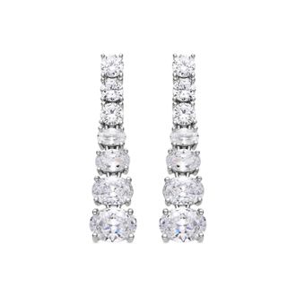 Luxenter oorbellen in 925 sterling zilver en briljante zirkonia rhodium afwerking - Zelpo