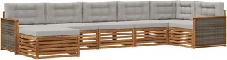 vidaXL Conjunto De Sof&aacute;s De Exterior 7 Uds. Natural Y Gris Claro Vidaxl