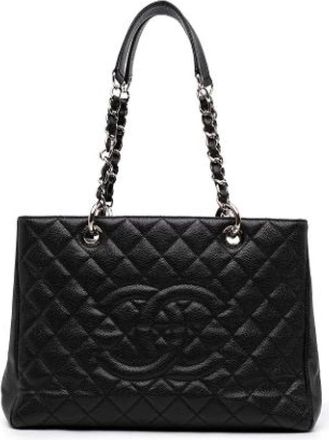 Chanel Pre-owned Grand Shopping Tote - Dames - Vintage Schoudertas - Zwart - ONE Size - Leer - Vintage