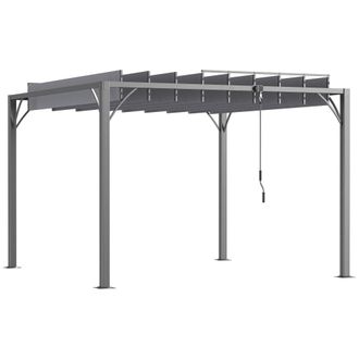 OUTSUNNY P&eacute;rgola 290x295x213 cm gris