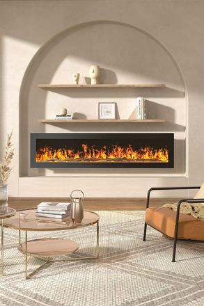 Living and Home 60inch Wall Mount Electric Fireplace in Black