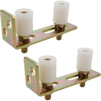 OEM Rodillo Gu&iacute;a Para Puerta Corredera Con Soporte De Poste En Forma De L, Soporte De Montaje De Puerta De Doble Rodillo De Nailon Ajustable Para Puertas 