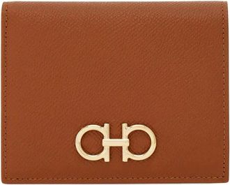 Ferragamo Gancini Hammered Leather Compact Wallet