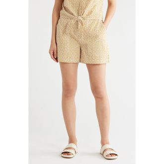 Sanctuary Socialize Gingham Embroidered Eyelet Cotton Shorts in Check Eyelet at Nordstrom Rack, Size X-Large