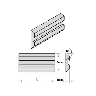 CMT 795.310.16 Juego De 2 Cuchillas Sistema Centrolock 310x16x3mm Hps