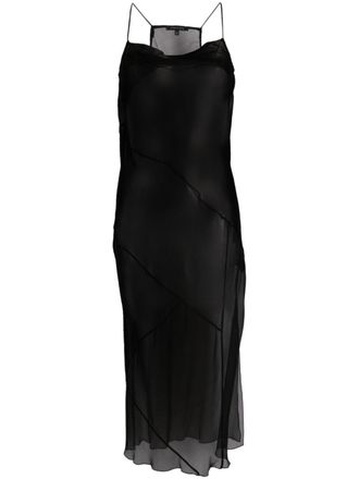 Patrizia Pepe sheer silk slip dress - women - Silk - 38 - Black