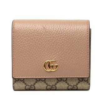 Gucci Pre-owned Gucci Bicolor GG Marmont Calfskin and GG Supreme Wallet Ladies V4KL3OXSOMAXGSQY