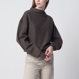 6397 Mud-coloured draped sweatshirt