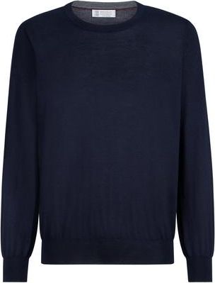 Brunello Cucinelli Cashmere and silk lightweight sweater in Navy Blue at Nordstrom, Size 56 It